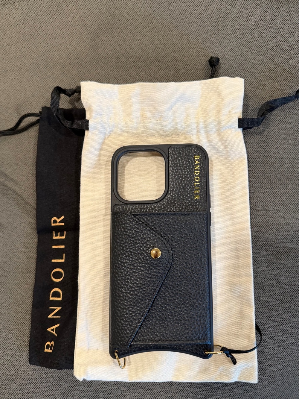 Bandolier Gia Black Leather Wallet Phone Case - Black